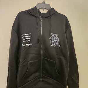 Black Los Angeles Zip-Up Hoodie